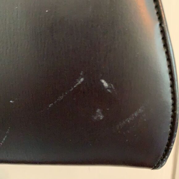 Vtg 60s dark navy snap top arm bag - Picture 5 of 8